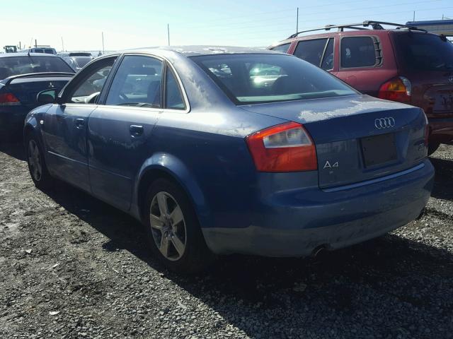 WAULT68E42A254893 - 2002 AUDI A4 3.0 QUA BLUE photo 3