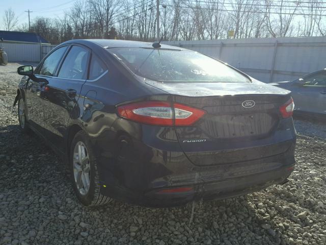 3FA6P0H78GR212975 - 2016 FORD FUSION SE BLACK photo 3