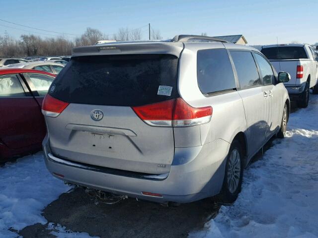 5TDYK3DC5BS042876 - 2011 TOYOTA SIENNA XLE SILVER photo 4