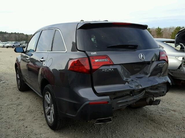 2HNYD2H69BH539558 - 2011 ACURA MDX TECHNO GRAY photo 3