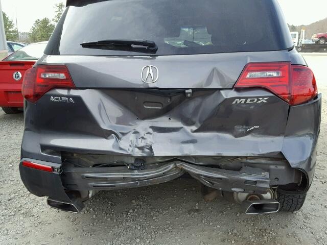 2HNYD2H69BH539558 - 2011 ACURA MDX TECHNO GRAY photo 9