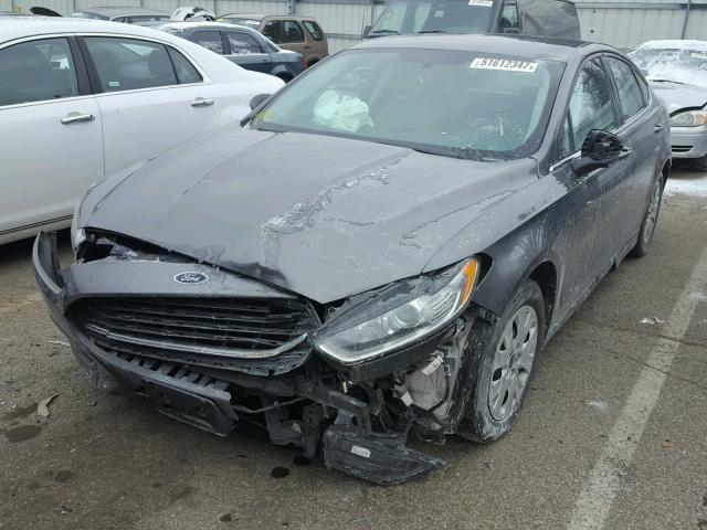 1FA6P0G76E5385685 - 2014 FORD FUSION S GRAY photo 2