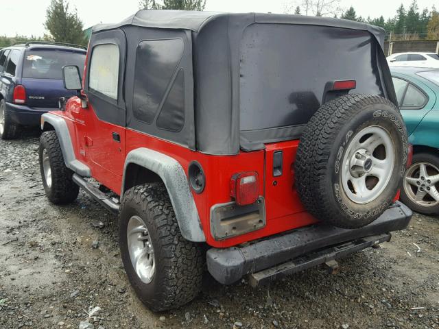 1J4FY29PXVP470799 - 1997 JEEP WRANGLER / RED photo 3