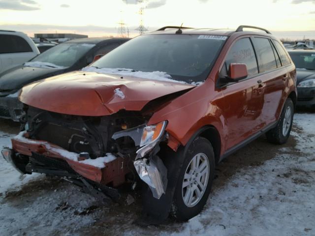 2FMDK48C58BA27282 - 2008 FORD EDGE SEL ORANGE photo 2