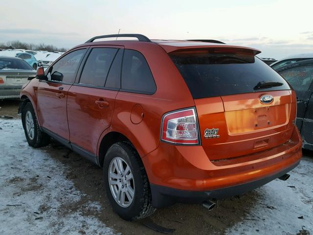 2FMDK48C58BA27282 - 2008 FORD EDGE SEL ORANGE photo 3