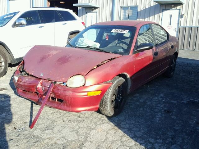 1B3ES47C6WD524490 - 1998 DODGE NEON HIGHL RED photo 2