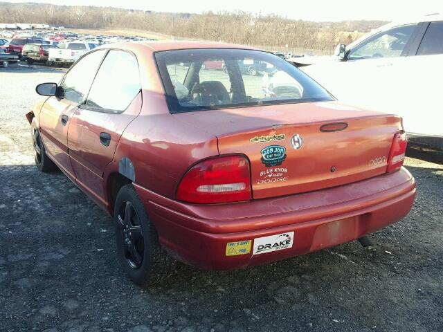 1B3ES47C6WD524490 - 1998 DODGE NEON HIGHL RED photo 3