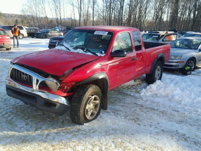 5TEWN72N64Z346735 - 2004 TOYOTA TACOMA XTR RED photo 2