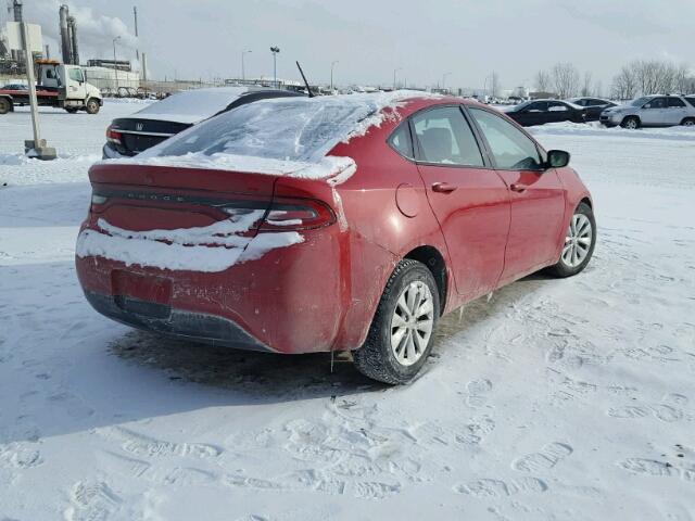1C3CDFDH1ED730380 - 2014 DODGE DART SE AE RED photo 4