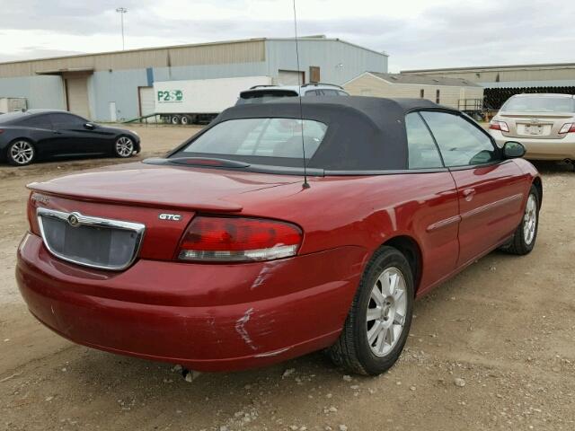 1C3EL75R95N640459 - 2005 CHRYSLER SEBRING GT RED photo 4