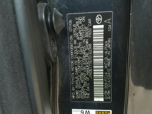 JTKDE177670162388 - 2007 SCION TC BLACK photo 10