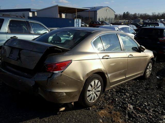 1HGCP2F32AA035996 - 2010 HONDA ACCORD LX TAN photo 4