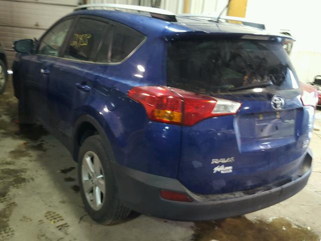 2T3RFREV6EW140068 - 2014 TOYOTA RAV4 XLE BLUE photo 3