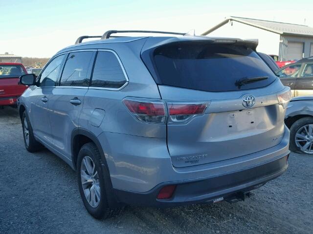 5TDJKRFH5FS127459 - 2015 TOYOTA HIGHLANDER SILVER photo 3