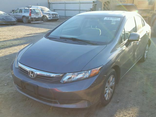 19XFB2F56CE071542 - 2012 HONDA CIVIC LX GRAY photo 2