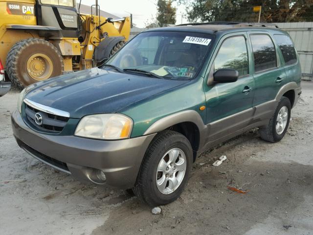 4F2YU081X1KM25543 - 2001 MAZDA TRIBUTE LX GREEN photo 2