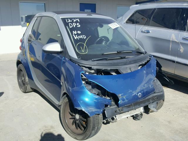 WMEEK31X48K107289 - 2008 SMART FORTWO PAS BLUE photo 1