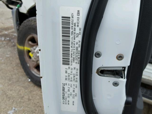 3C6TD5CT9CG168361 - 2012 DODGE RAM 2500 S WHITE photo 10
