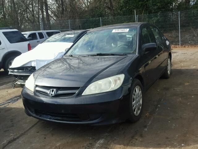 2HGES15544H602686 - 2004 HONDA CIVIC LX BLACK photo 2