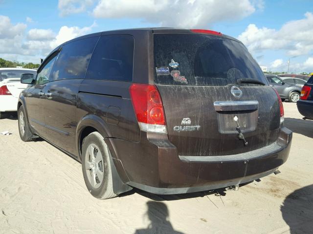 5N1BV28U77N109562 - 2007 NISSAN QUEST BROWN photo 3