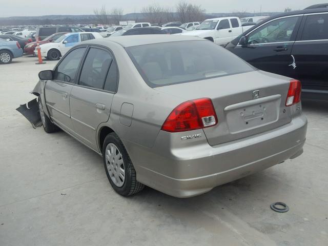 2HGES16584H508583 - 2004 HONDA CIVIC LX TAN photo 3