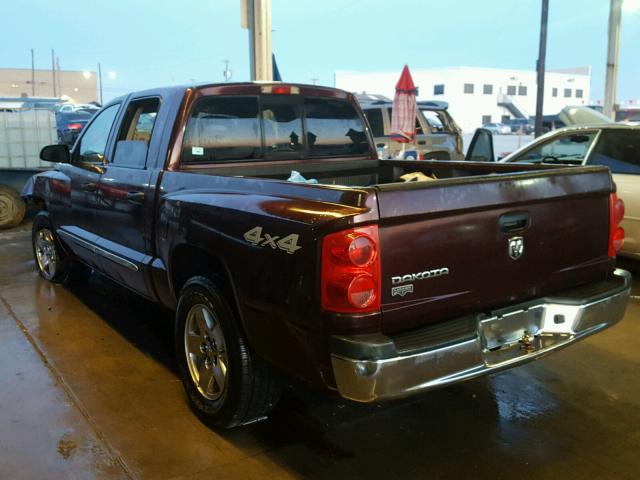 1D7HW58K65S234911 - 2005 DODGE DAKOTA QUA MAROON photo 3