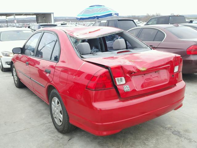 1HGES164X5L013412 - 2005 HONDA CIVIC DX RED photo 3