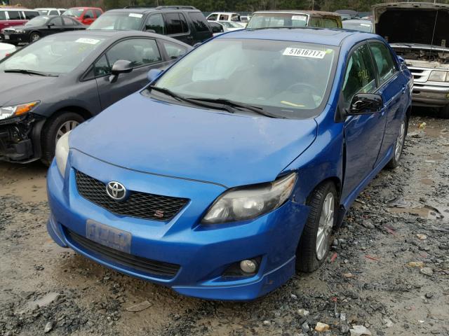 2T1BU4EE8AC442167 - 2010 TOYOTA COROLLA BA BLUE photo 2