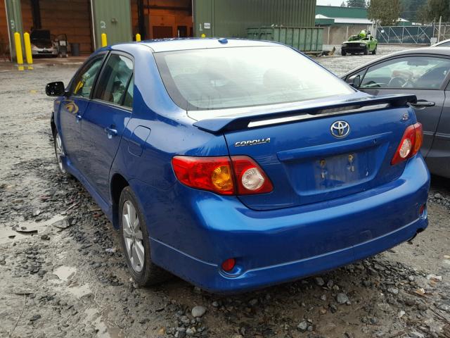 2T1BU4EE8AC442167 - 2010 TOYOTA COROLLA BA BLUE photo 3