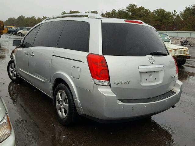 5N1BV28U07N120953 - 2007 NISSAN QUEST S SILVER photo 3