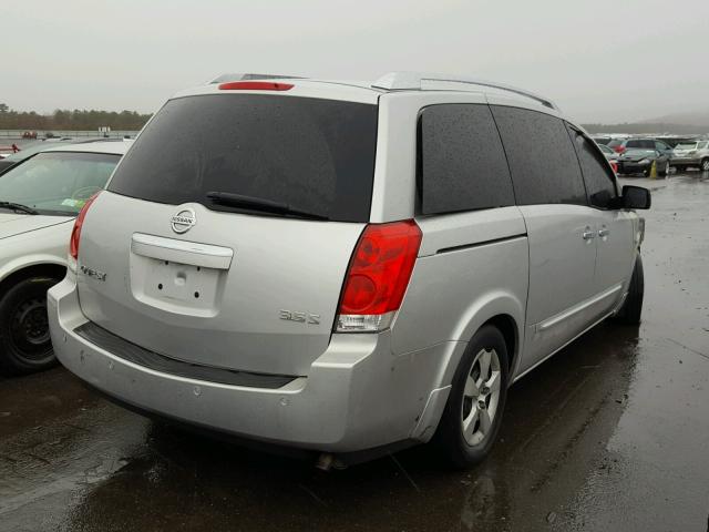 5N1BV28U07N120953 - 2007 NISSAN QUEST S SILVER photo 4