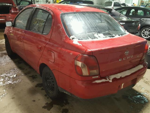 JTDBT123810196882 - 2001 TOYOTA ECHO RED photo 3