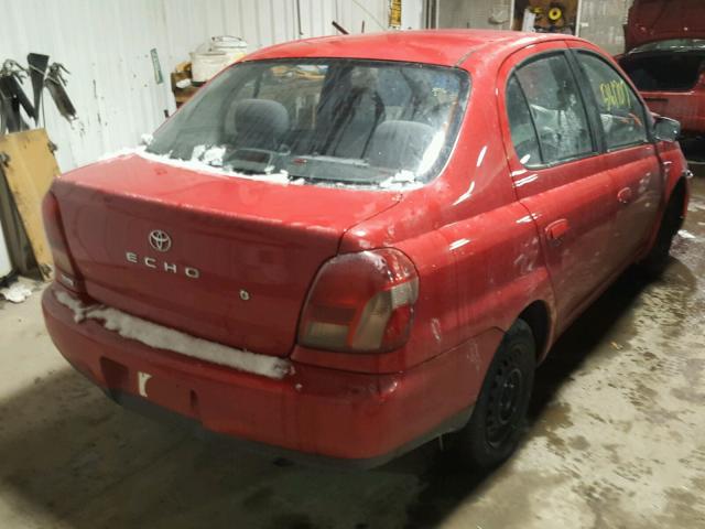 JTDBT123810196882 - 2001 TOYOTA ECHO RED photo 4