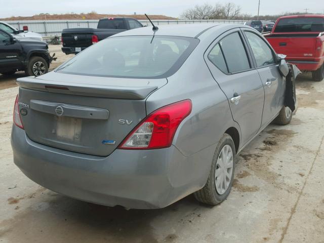 3N1CN7AP9EL845543 - 2014 NISSAN VERSA S SILVER photo 4