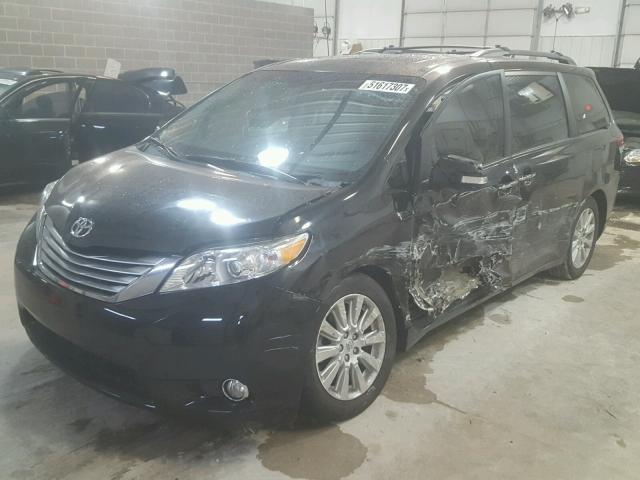 5TDYK3DC7DS311561 - 2013 TOYOTA SIENNA XLE BLACK photo 2