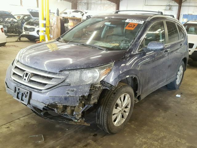 2HKRM4H76DH608246 - 2013 HONDA CR-V EXL BLUE photo 2