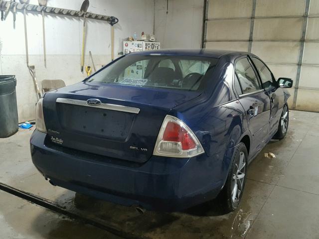 3FAHP08127R114187 - 2007 FORD FUSION SEL BLUE photo 4