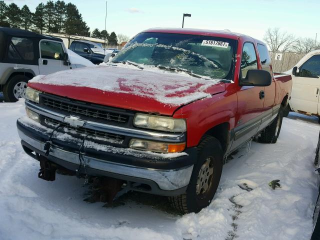 1GCEK19T4XE228177 - 1999 CHEVROLET SILVERADO RED photo 2