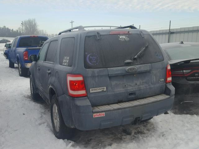 1FMCU9DG2BKB55732 - 2011 FORD ESCAPE XLT BLUE photo 3