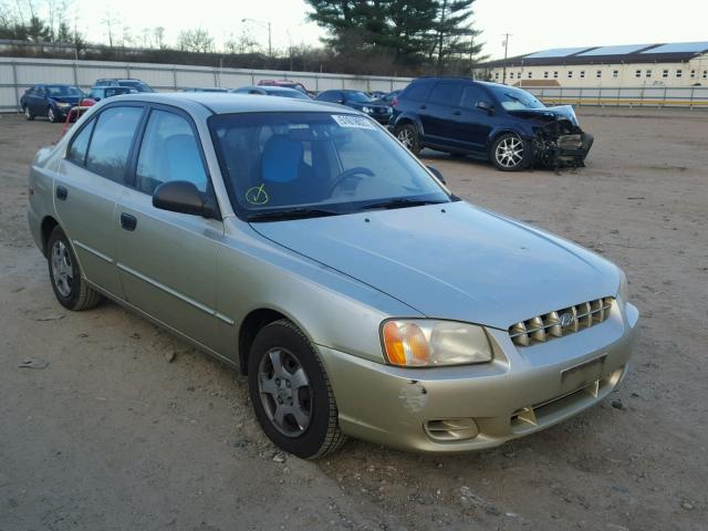 KMHCG45C82U407865 - 2002 HYUNDAI ACCENT GL BEIGE photo 1