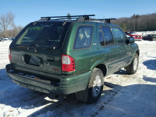 4S2DM58W724310755 - 2002 ISUZU RODEO S GREEN photo 4