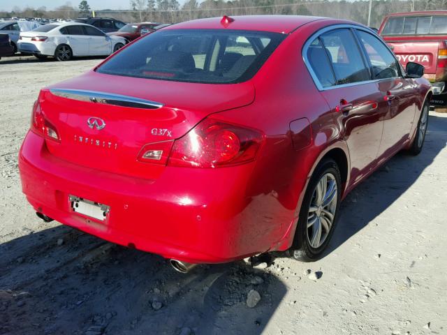 JN1CV6AR0CM673692 - 2012 INFINITI G37 RED photo 4