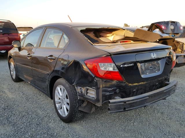 2HGFB2F9XCH580204 - 2012 HONDA CIVIC EXL 黑色 照片 3