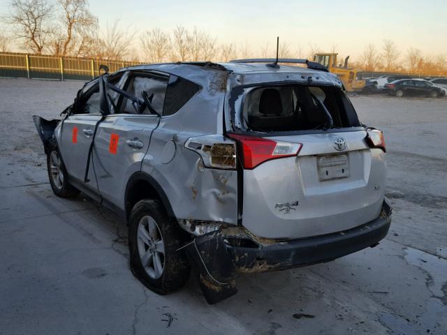 2T3WFREV2DW040020 - 2013 TOYOTA RAV4 XLE SILVER photo 3