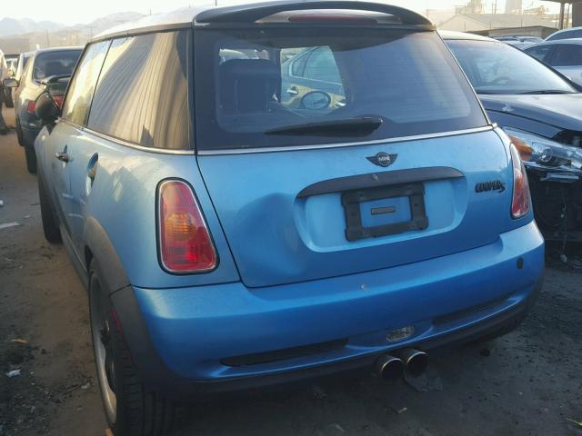 WMWRE33433TD59919 - 2003 MINI COOPER S BLUE photo 3