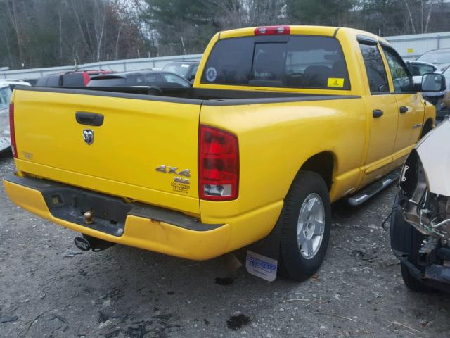 1D7HU18D45J519564 - 2005 DODGE RAM 1500 S YELLOW photo 4