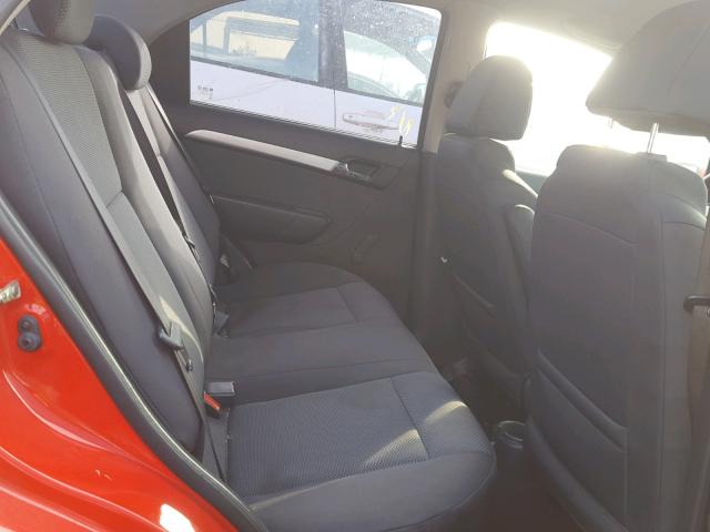 KL1TD5DE5AB089551 - 2010 CHEVROLET AVEO LS RED photo 6