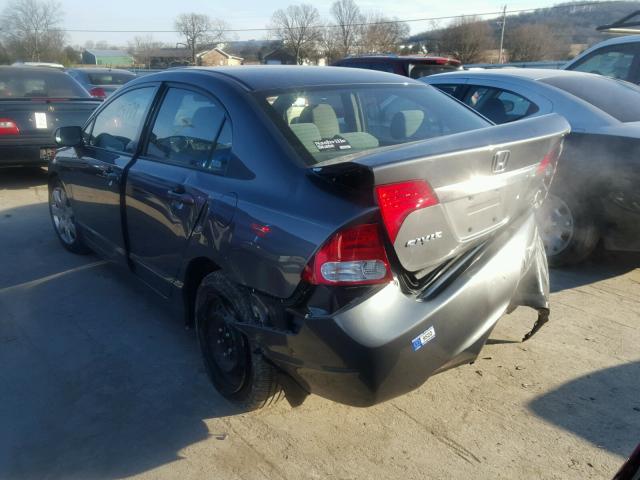 2HGFA16529H323072 - 2009 HONDA CIVIC LX GRAY photo 3