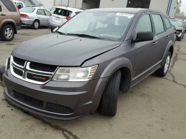 3C4PDCAB5ET160325 - 2014 DODGE JOURNEY SE GRAY photo 2