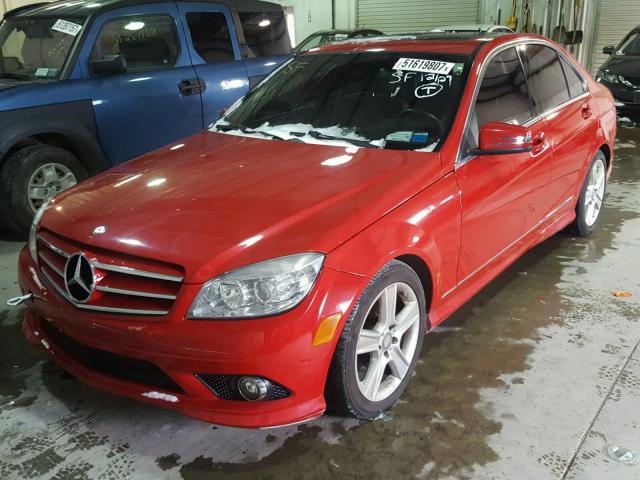 WDDGF8BB4AF365182 - 2010 MERCEDES-BENZ C 300 4MAT RED photo 2